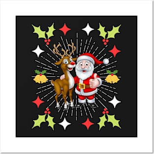 Christmas Sparkle in Christmas Santa and Christmas Reindeer Posters and Art